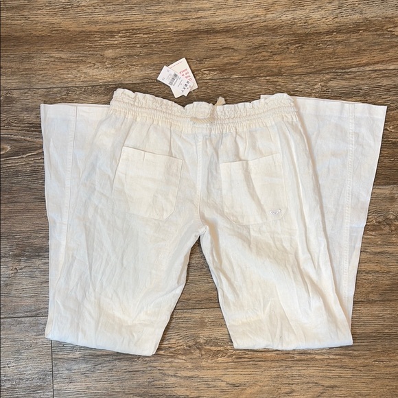 Roxy Women’s Medium Oceanside Linen Blend Pants Beach Holiday Vacation Warm Hot - Picture 12 of 15